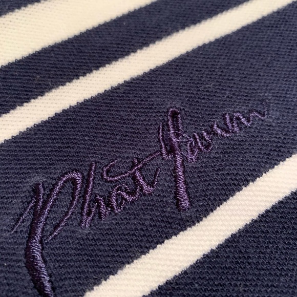 Phat Farm striped polo vintage navy white size L - Picture 3 of 4